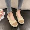 Fashion 2025 Summer New Fashion Casual Flat Shoes Breathable Shallow Knitted Slip-on Round Head Women's Casual Shoes