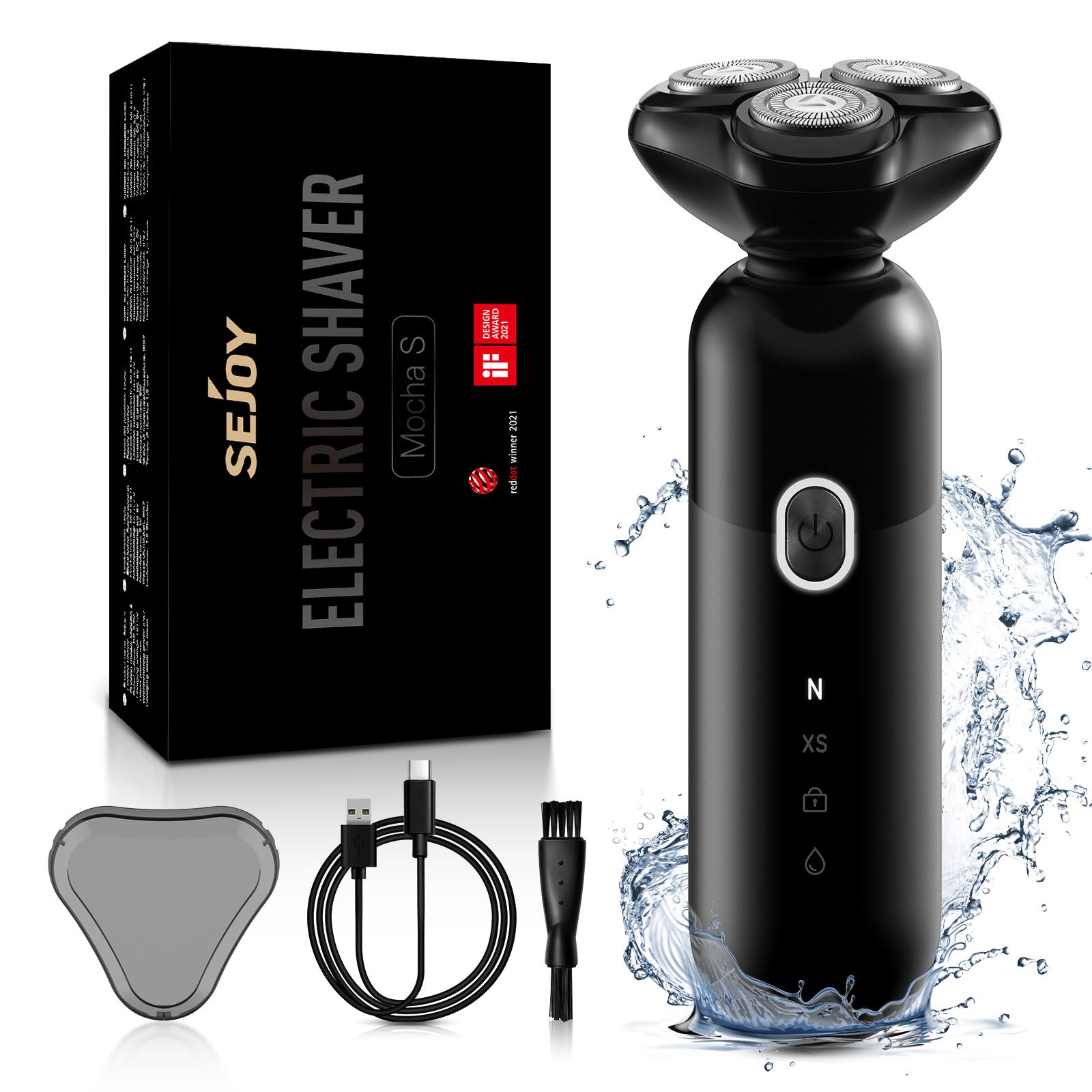 

Электрические роторные бритвы для мужчин 5 Вт Беспроводная бритва Перезаряжаемый триммер для волос 4D Плавающая головка Моющаяся роторная бритвенная машинка чёрный