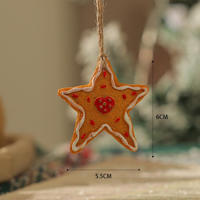 American Retro Christmas Snowman Cane Resin Pendant for Tree Decoration