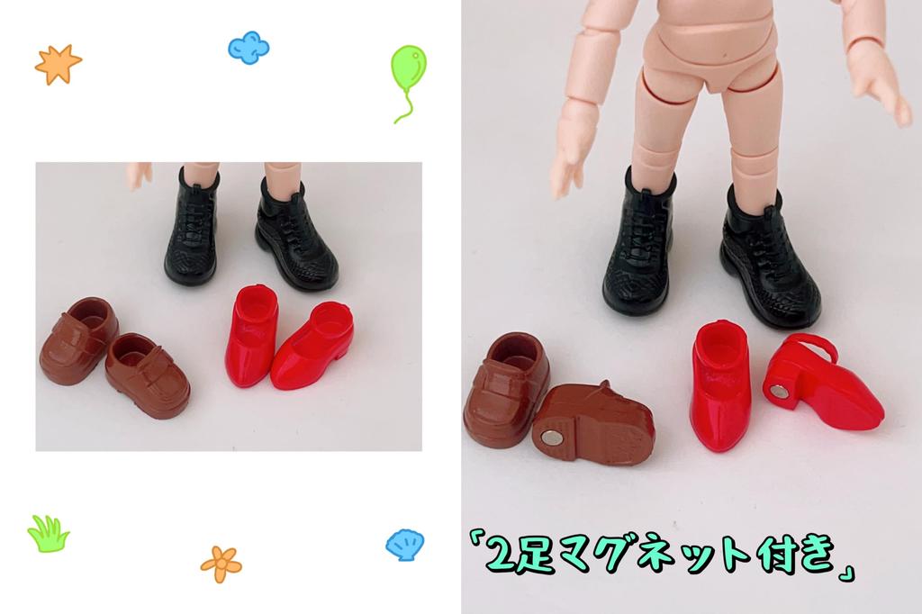 Obitsu 11 Shoes for BJD Dolls YMY 11cm Body Geta Shoes Set (12cm) - (Brown, Red, Black) [Used]