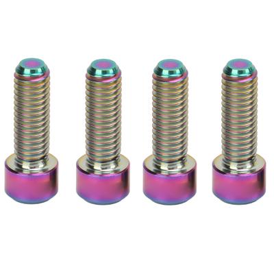 RISK 4pcs M6x18mm Mountain Bike Disc Brake Caliper Fixing Screw Rustproof Titanium Alloy Bike Disc Brake Screw