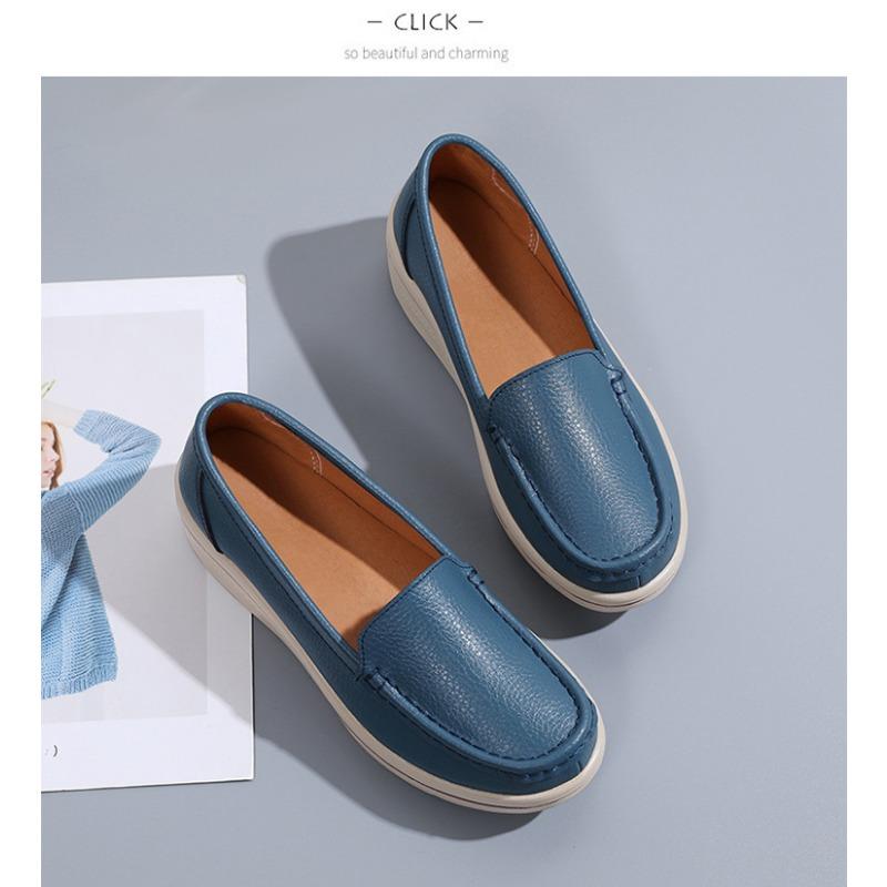 Jarní a podzimní novinka Plochý šikmý podpatek Všestranný Silný spodní střední podpatek Běžné dámské jednobotky