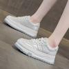 Platform White Shoes Women's 2025 Spring New Casual Sports Shoes Retro Versatile Small Height Increase Popular Board Shoes