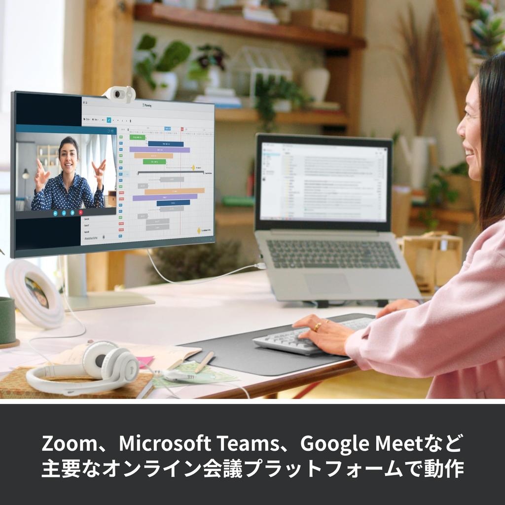 Logitech Webcam Brio 100 C660OW Full HD 1080P med mikrofon Automatisk ljuskorrigering Sekretessslutare Kompatibel med Logi Zoom Mircosoft Teams