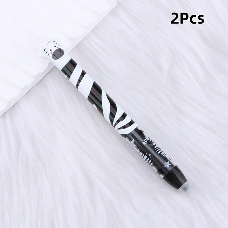 

2Pcs Multifunctional Erasable Neutral Pens Animal Design Quick-Drying Gel Pen Double Ink Color Pens Writing Tool School Supplies