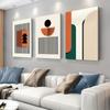 3-piece Modern Minimalist Geometric Abstract Frameless Canvas Decoration Hanging Painting Living Room Study Entrance Wall Art Mu
