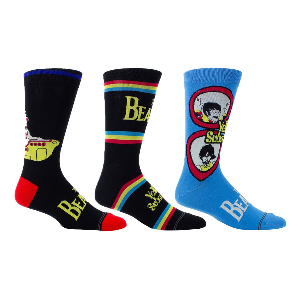 The Beatles Unisex Adult Yellow Submarine Crew Socks (Pack of 3)