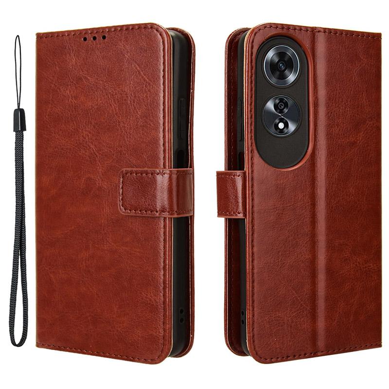 For Oppo A60 4G Leather Case Crazy Horse Texture Phone Cover Mobile Accessories