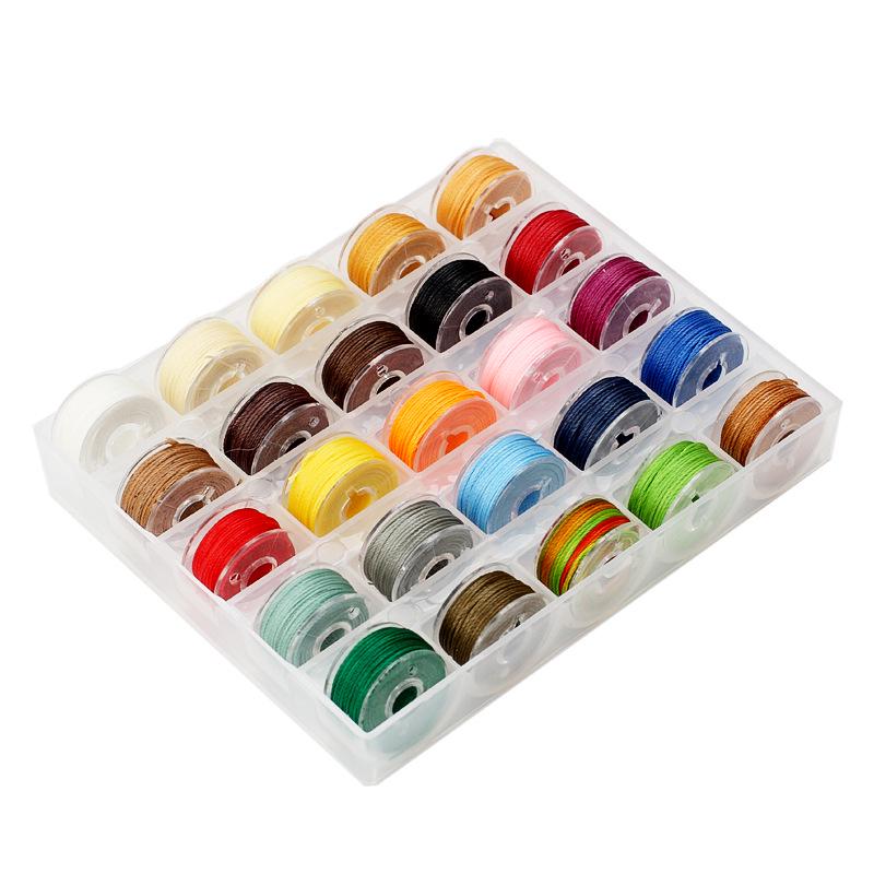 25-Farben Rundes Wachsgarn-Set - 0,45/0,55/0,65 mm für Handnähen und Leder