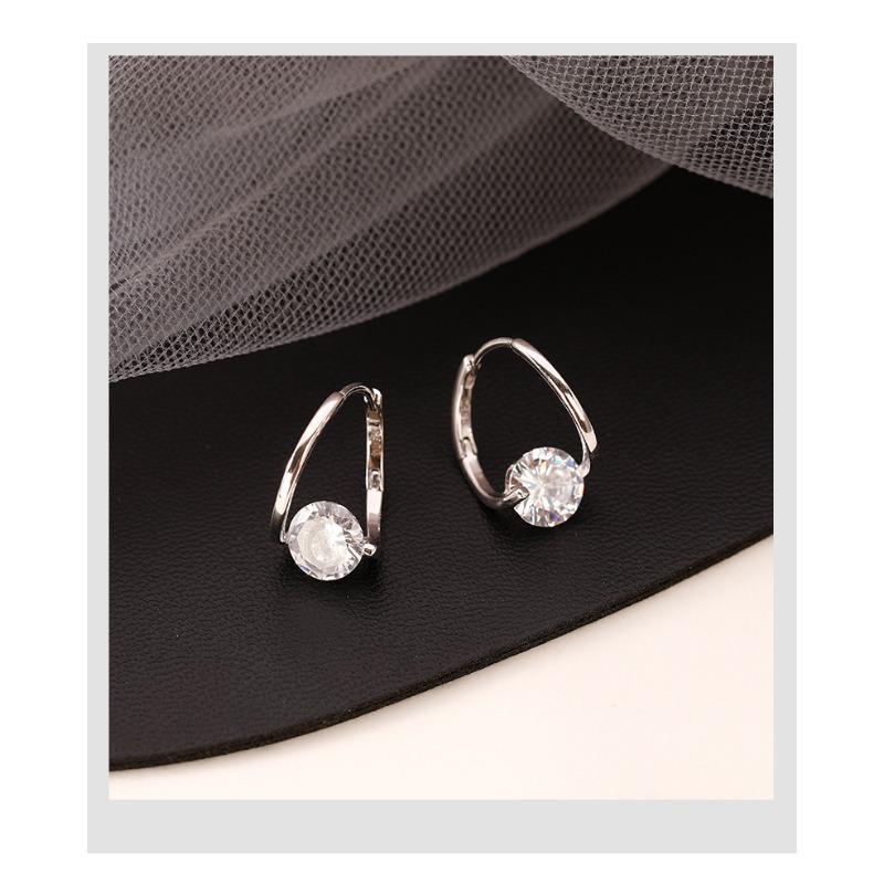925 Sterling Silver Zircon Earrings for Women, Fashionable and Exquisite Trendy Earrings, Earrings, Light Luxury Korean Style Earrings