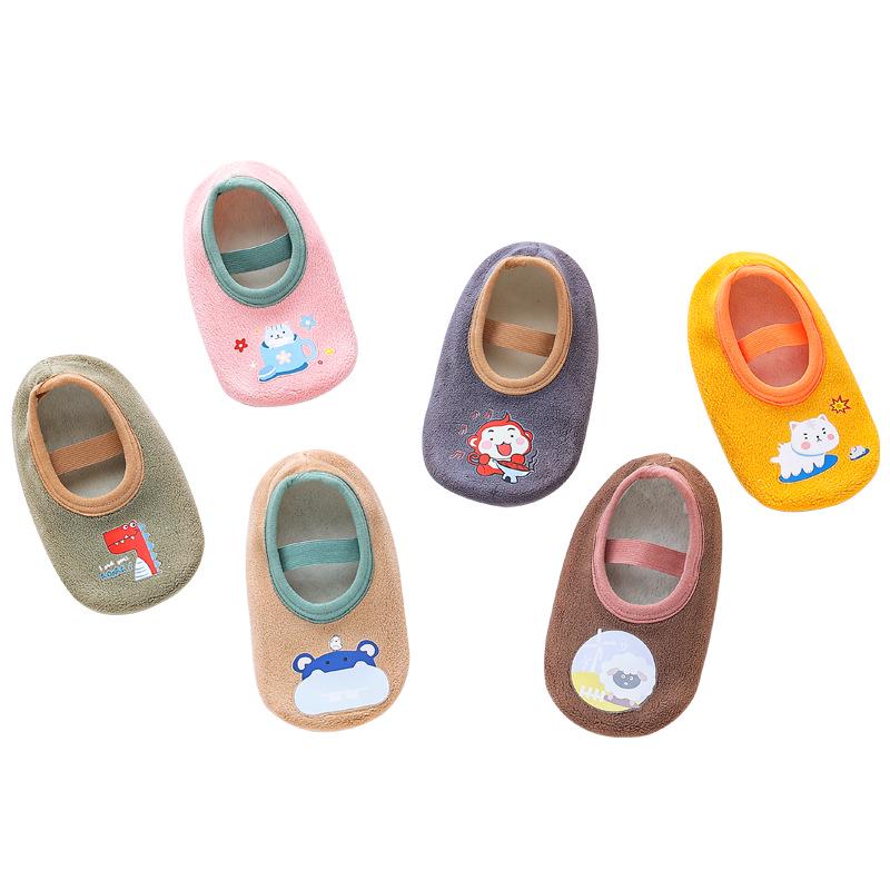 Baby Non-Slip First Walker Socks with Velvet - Fall/Winter Indoor Shoes for Boys and Girls