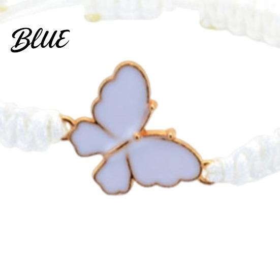 Braided Butterfly Bracelet Handcrafted String Rope Adjustable Cheerleader Wristlet Gift
