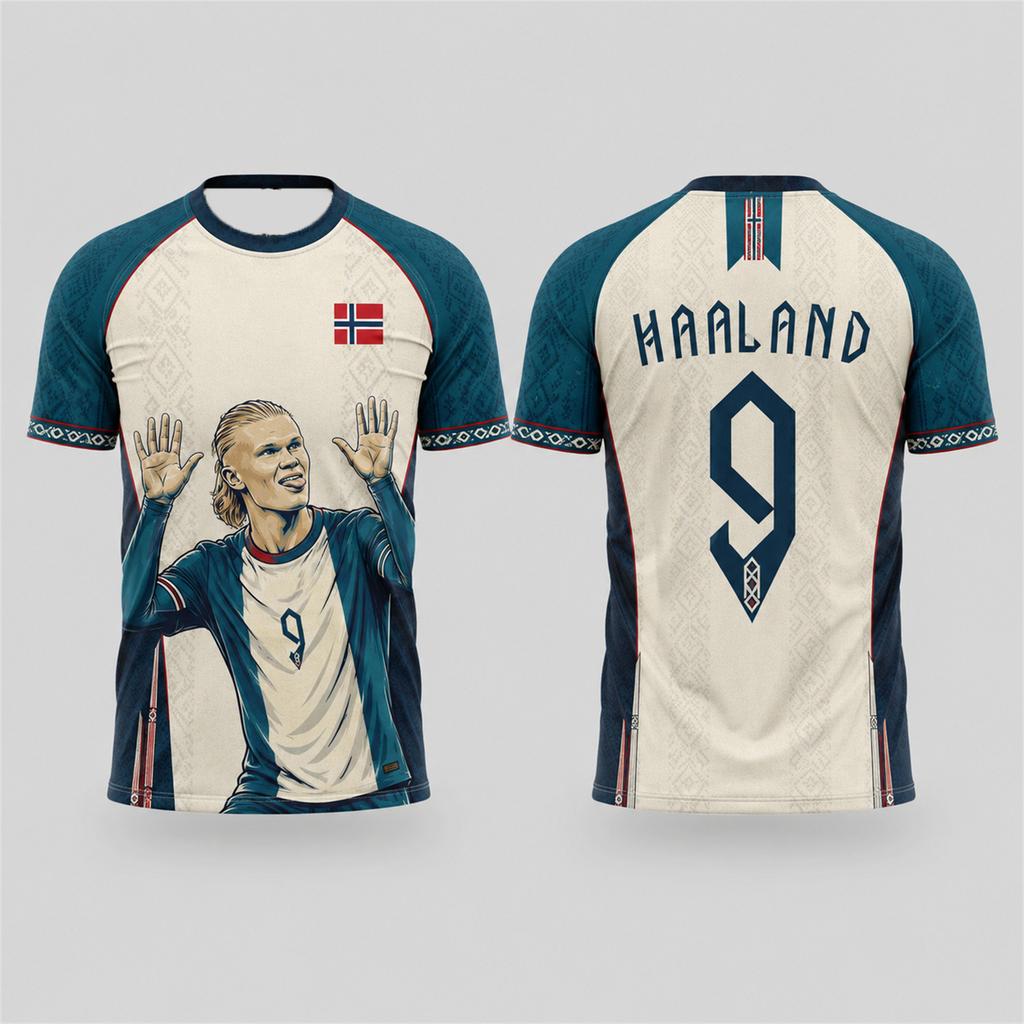 Maglia da Calcio Commemorativa Haaland per Uomo o Bambino Maglia Sportiva da Calcio per Allenamento all'Aperto, Corsa e Attività Sportive
