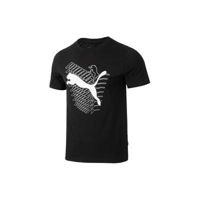 American Retro Comfortable Breathable Printed Crew Neck Short Sleeve T-Shirt Men Tops Black 684762-01