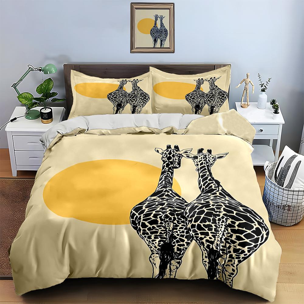 Giraffes and sun. Bedding Duvet cover sets Duvet covers Pillowcases gifts (1 * Duvet Cover 2 * Pillowcases, without duvet insert)