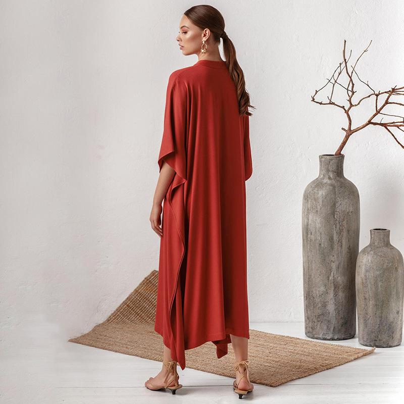 Damen Strandkleider Unifarbene Überwürfe für Bademode Kaftane Sommer Maxi Robe Urlaub Badeanzüge