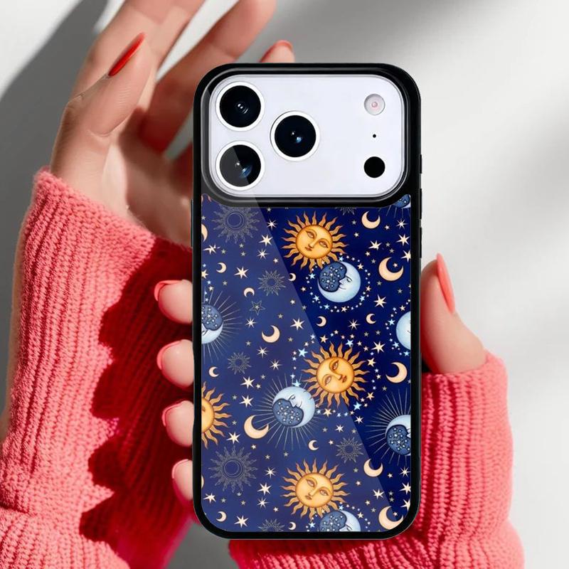 Sun And Moon Star Phone Case for iPhone 17 Air 16e 15 14 13 Pro Max Back Cover for 12 11 Pro Coque