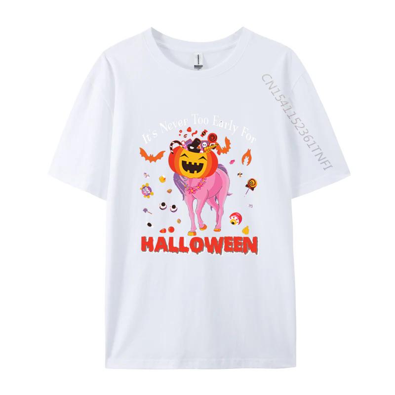 Never Too Early For Halloween Candy Tshirt Camisas Normal Tees For Men Funky Cotton Top TShirts Europe S