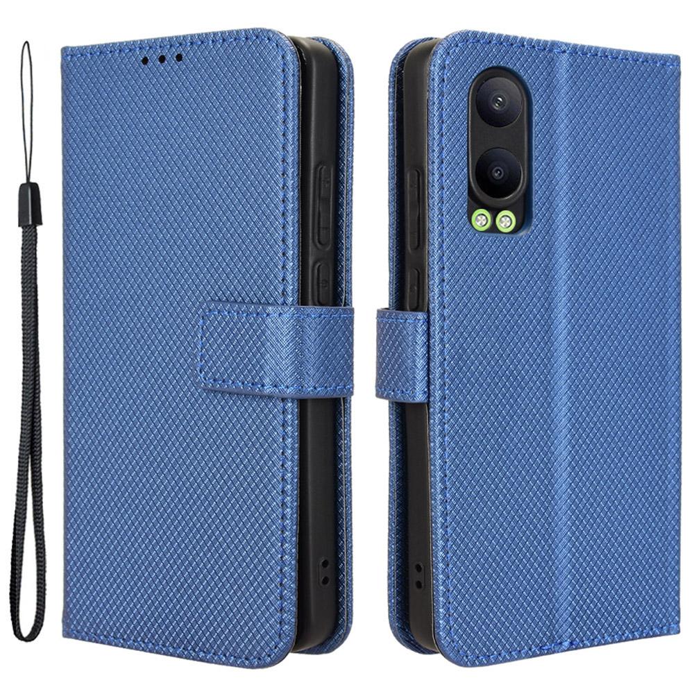 

For OnePlus Nord CE4 Lite 5G/Oppo K12x 5G (China) Case Diamond Texture Leather Phone Cover Blue