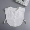 Floral Hollow Out False Collar For Girls White Cotton Detachable Collar Big Lapel Decorative Collar For Sweater Dress Blouse