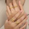 New Style Fashion Niche Design Titanium Steel Gold-plated Animal Snake-shaped Winding Ring Jewelry Women