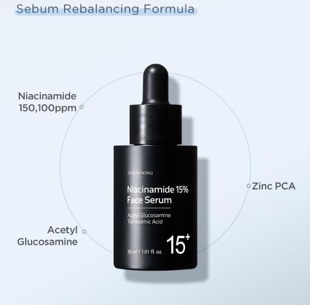 TOSOWOONG Niacinamide 15% Face Serum 30ml – Tranexamic Acid