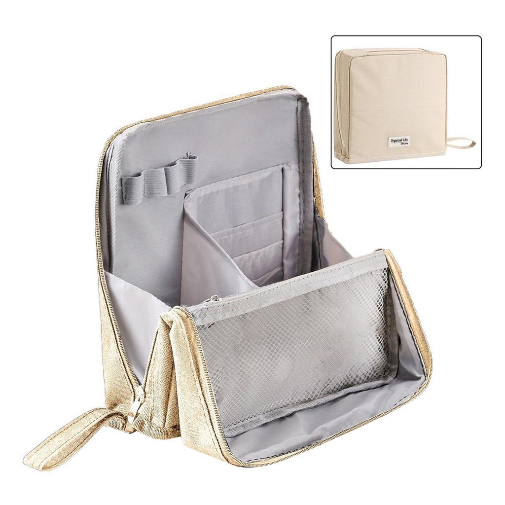 Oxford Cloth Standing Makeup Bag with Large Capacity Durable Waterproof Oxford Fabric for Home Storage Business Travel Bag