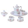 8pcs 1/12 Dollhouse Miniature Dining Ware Porcelain Tea Set Dish Cups - For Dollhouse Decoration