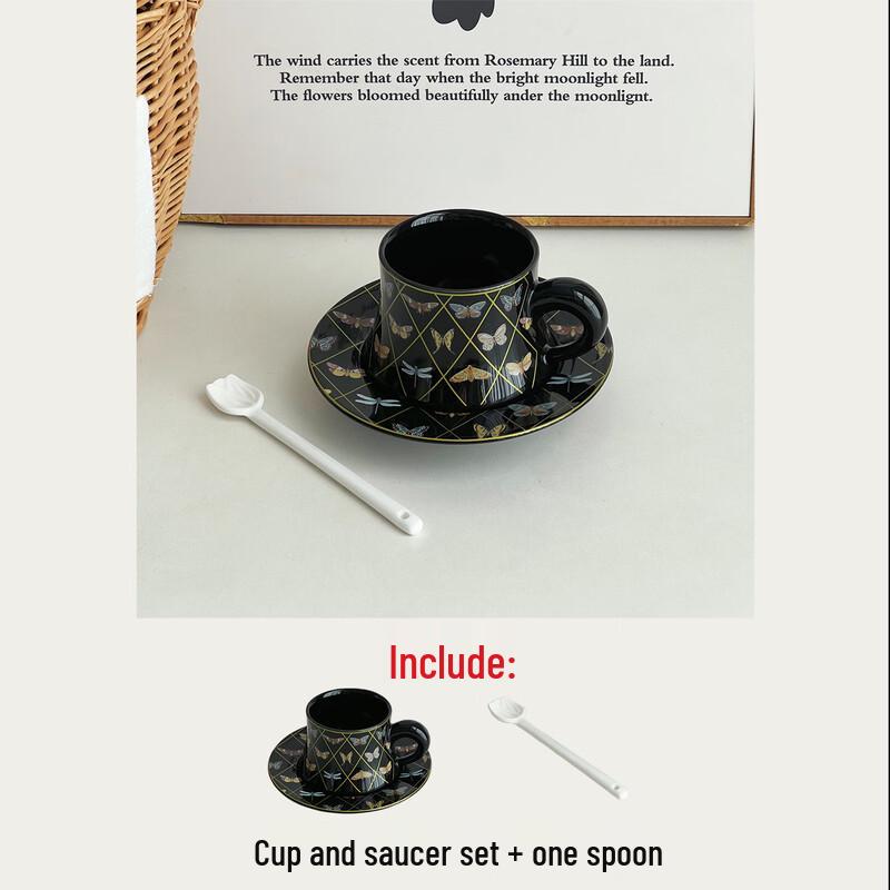Beautiful Garden Ceramic Coffee Cup & Saucer Set
