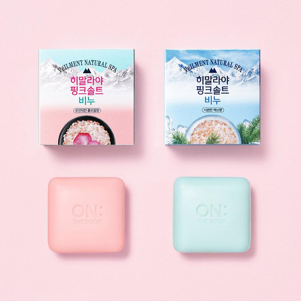 ON THE BODY VEILMENT Himalaya Since 1930 Pink Salt Soap Floral Scent 90g*4ea x 2ea