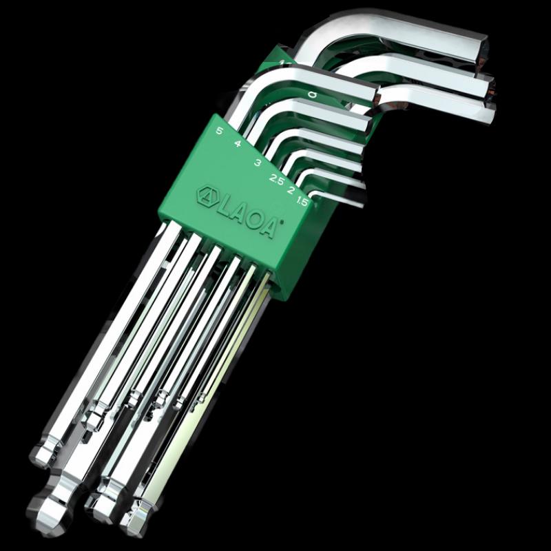 LAOA 9-Piece Ball Head Hex Wrench Set
