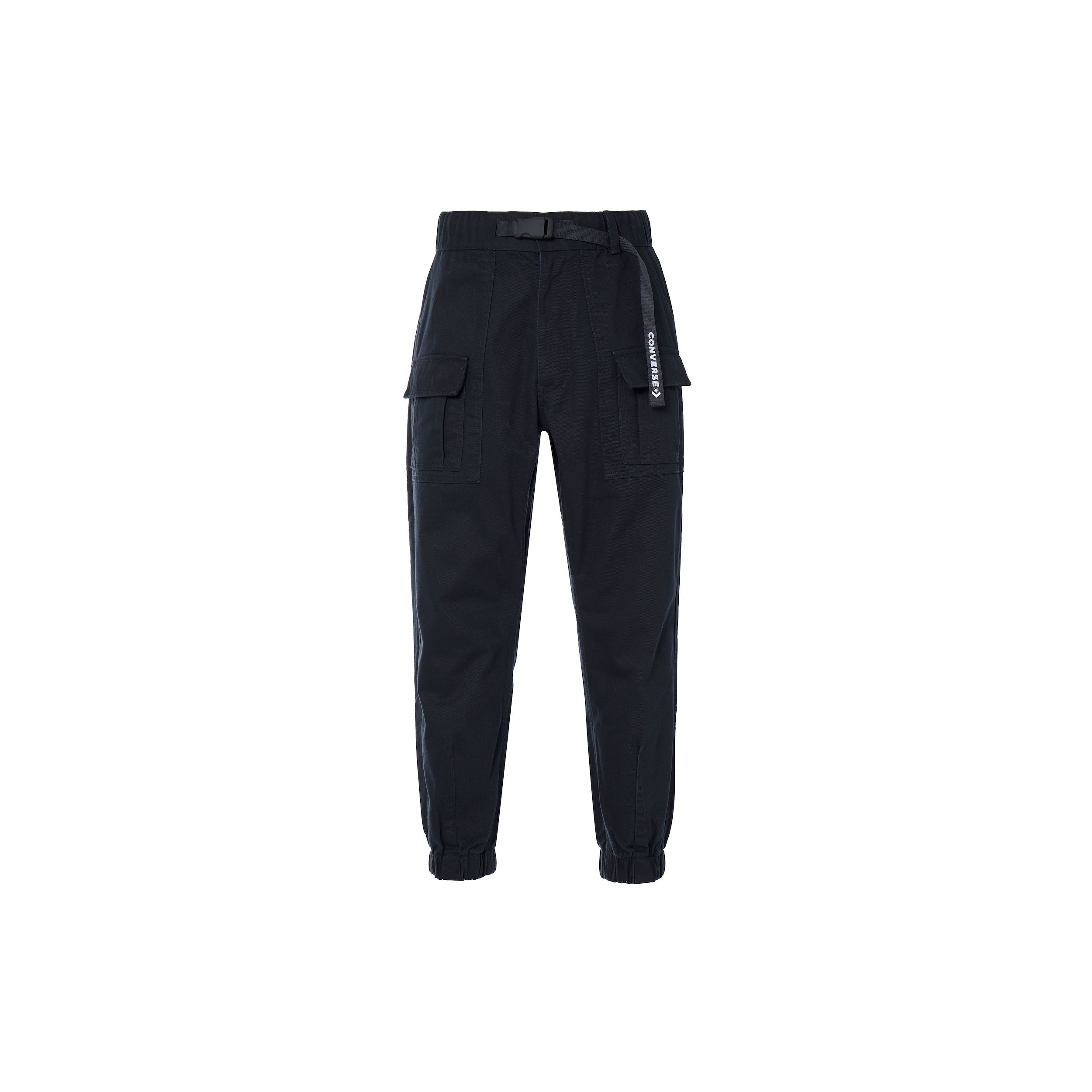 

Converse Solid Color Woven Jogger Pants With Drawstring Men Bottoms Ink-Black 10024161-A02