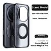 For Honor Magic 8/Magic 8 Pro/Magic8 Pro Case Skin-feel Matte Translucent 360° Holder Ring Magnetic Anti Slip Protective Cover