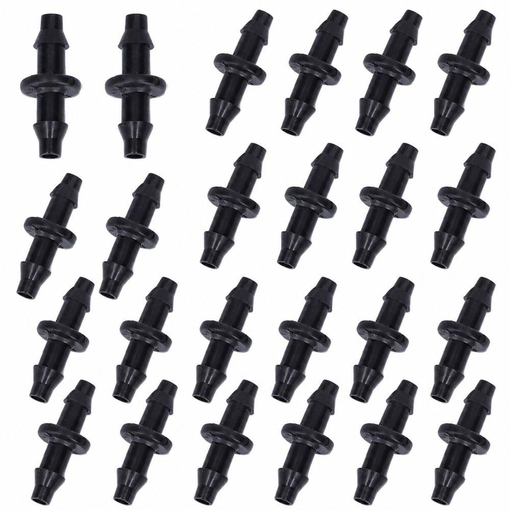 200PCS 4/7mm Hose 2‑Way Hose Connector 2-Way Barbed Fitting Barbed Connector Drip Irrigation System чёрный