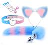 Sexy Ear Hair Clip Milk Back Court Anal Plug Male and Female Zinc Alloy Cosplay Sex Toy Fox Tail