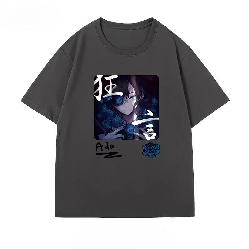 

Ado Graphic Print Autumn Pure Cotton Men s and Women s T-shirt Short Sleeve Street Fashion Trend Clothing Harajuku Kawaii 4XL