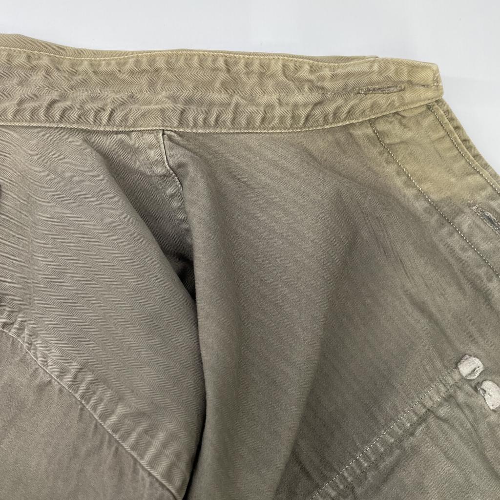 RRL Khaki cotton military long-sleeved shirt tops M khakiUsed