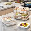 Svačinový box Stohovatelný kontejner na přípravu jídel s víčky Průhledný plastový box na potraviny Kompaktní box na přípravu jídel Kuchyňský úložný kontejner