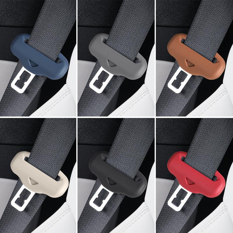5PCS Car Seatbelt Buckle Cover Soft Silicone Anti-scratch Protector Safety Belt Buckle Guard Universal Car Clip Protection Cover