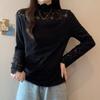 Navava Lace Inner VelveT Fleece Half Zip Long Sleeve T shirT nT3123