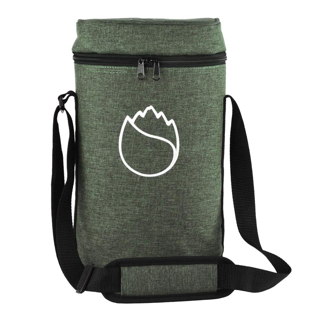 Freshore Wine Cooler Tote Carrier for 2 Bottles, 4cm Increased Capacity for Special Bottles (Green)