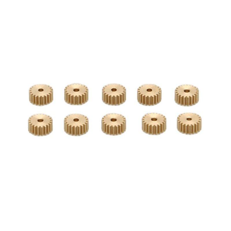 10PCS Modulus 0.2 Mini Brass Spur Gear 10T 12T 15T 20T 30T 40T Pinion Hole Dia.0.8/1/2mm Gears DIY RC Car Motor Shaft Connector