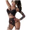 Ensemble de Lingerie Sexy pour femmes, sous-vêtements de soutien-gorge sans fil, grande taille, avec jarretelles, nouvelle collection, M-3XL