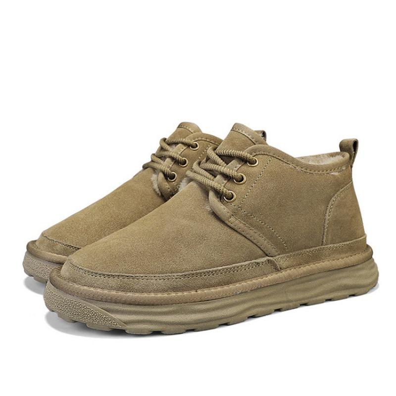 New Winter Velvet Thickened Cotton Shoes Lock Warm Platform Men's Shoes Warm Snow Boots