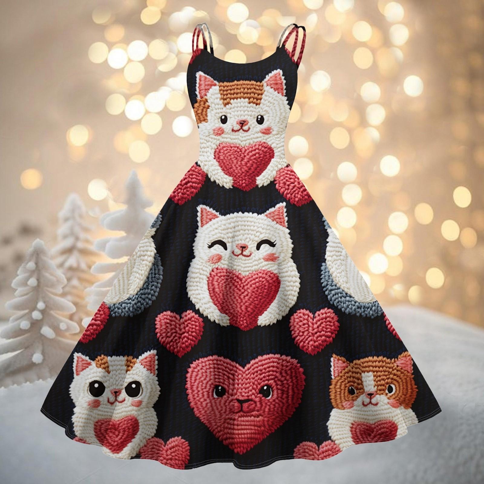 

Женское модное коктейльное платье без бретелек с принтом ко Дню святого Валентина в готическом стиле, панк, винтажное платье. XXL чёрный