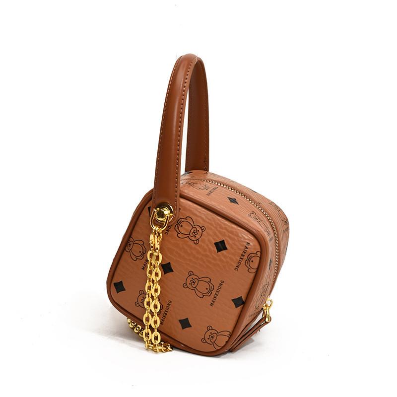 Playful And Cute Kids Square Handbag Featuring Adorable Bear Print For Everyday Use