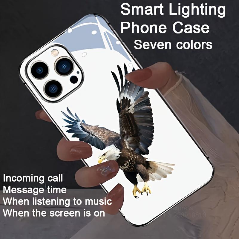 

Flame Phoenix LED Light Luminous Phone Case For Samsung Galaxy S25 Ultra S24 S23 FE S22 S21 Plus Glow Glass Back Cover Eagle A26 5G
