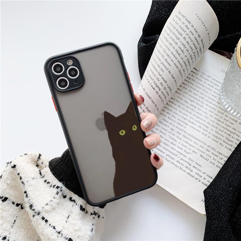 Cute Cartoon Black Cats Animal Soft Phone Case For iphone 7 8 Plus SE2 X XS MAX XR 15 14 11 12 13 Pro Max Shockproof back Cover