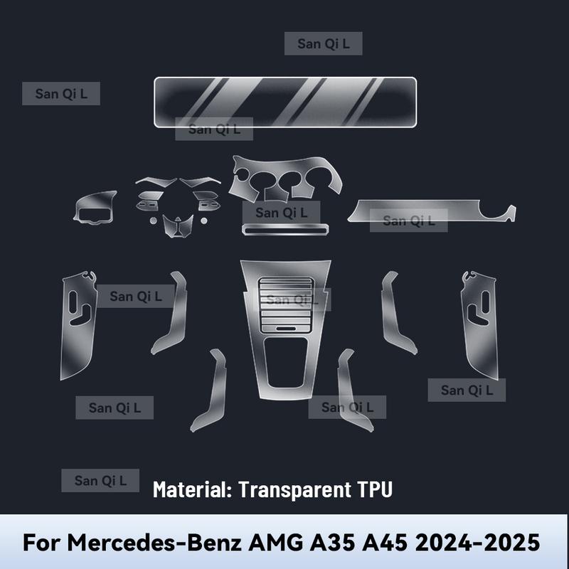 Für Mercedes Benz AMG A35 A45 2024 2025 Auto Mittelkonsole Medien Armaturenbrett Navigation TPU Kratzfester Schutzfolie Innenraumfolie