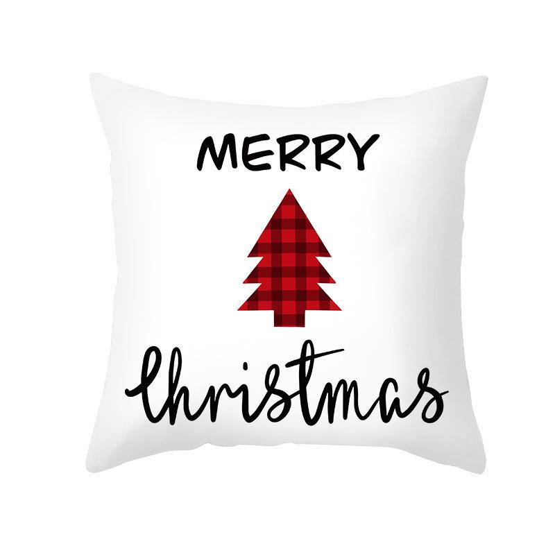 New Christmas Printed Linen Pillow Cover Sofa Cushion Cover Home Furnishings